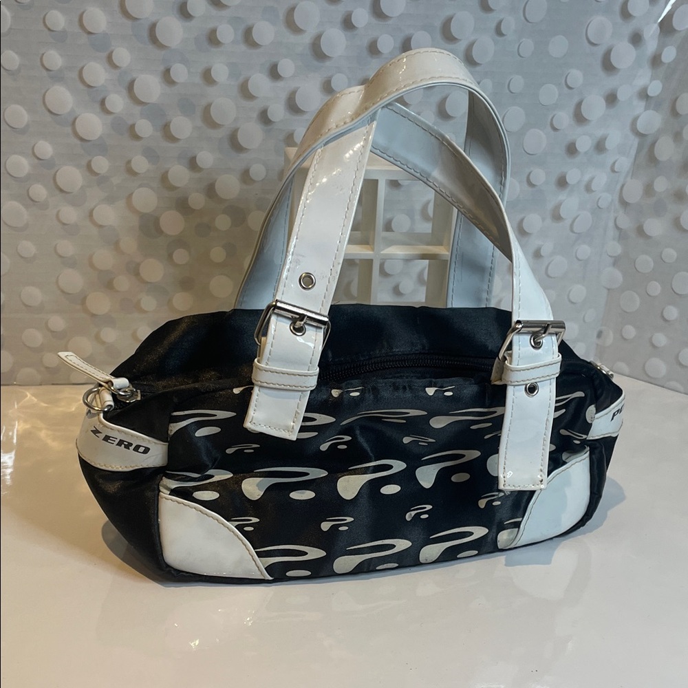 Y2K Point Zero black & white bowling 🎳 style handbag